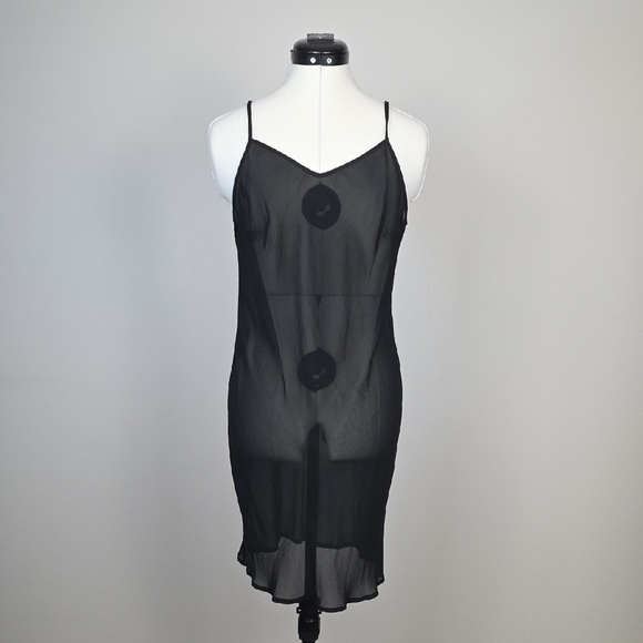 ✨ Michael Michael Kors Black & White Plaid Chiffon Dress with Slip – Size M ✨ - Picture 2 of 12